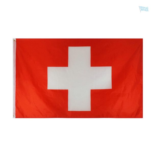 Drapeau Suisse 60 x 90 cm en tissu résistant