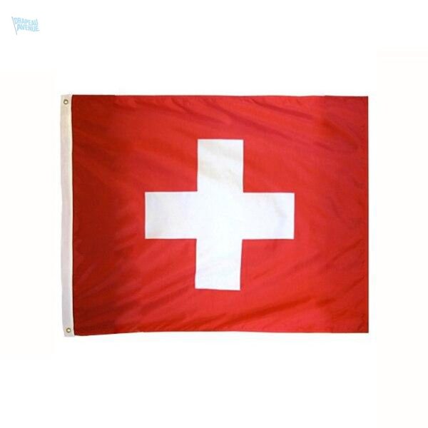 Drapeau Suisse 90 x 90 cm en tissu de qualité