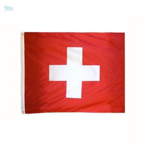 Drapeau Suisse carré géant en tissu rouge et blanc