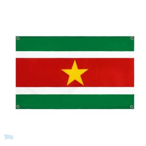 Drapeau Suriname avec 4 œillets pour affichage extérieur