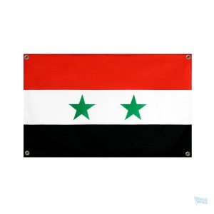 Drapeau Syrie avec 4 œillets, idéal pour l'affichage extérieur