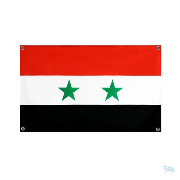 Drapeau Syrie avec 4 œillets, idéal pour l'affichage extérieur