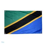 Drapeau de la Tanzanie avec 4 œillets pour fixation