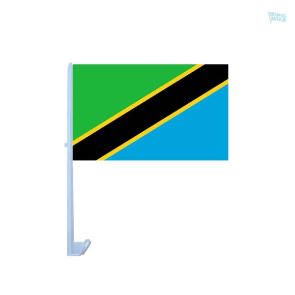 Drapeau pour voiture de la Tanzanie, affichant des couleurs vives