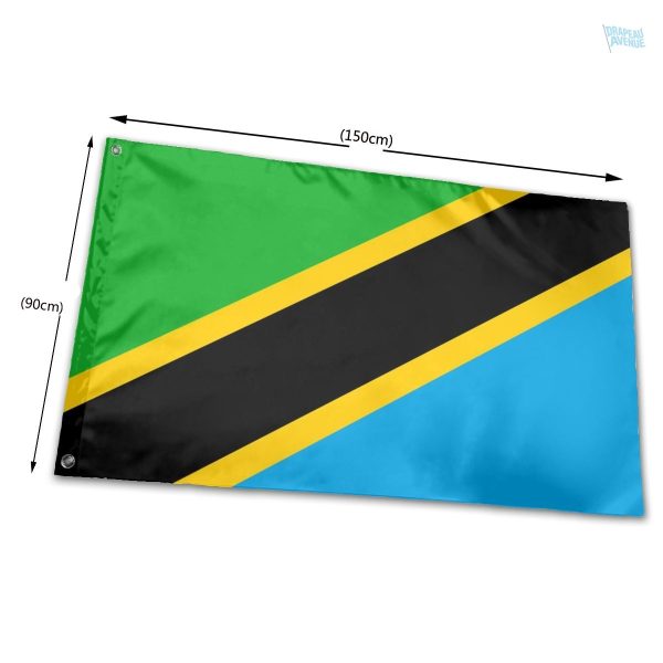 Drapeau de la Tanzanie en taille 90 x 150 cm, qualité PRO