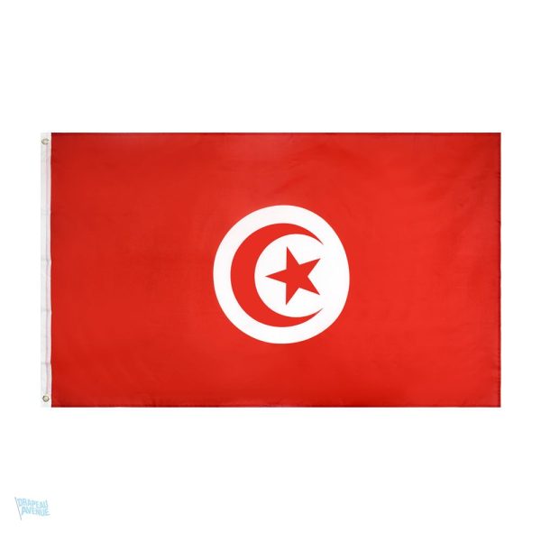 Drapeau Tunisie 120 x 180 cm en tissu résistant