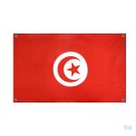 Drapeau Tunisie avec 4 œillets pour exposition extérieure