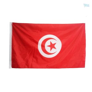 Drapeau extérieur de la Tunisie, symbole national en tissu