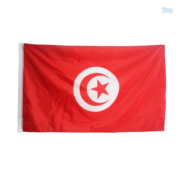 Drapeau extérieur de la Tunisie, symbole national en tissu