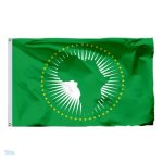 Drapeau géant de l'Union Africaine en tissu coloré