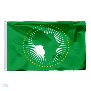 Drapeau géant de l'Union Africaine en tissu coloré