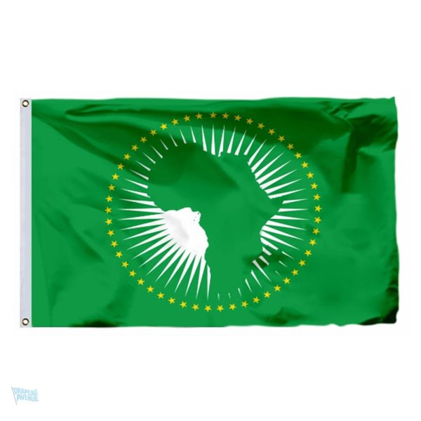 Drapeau géant de l'Union Africaine en tissu coloré