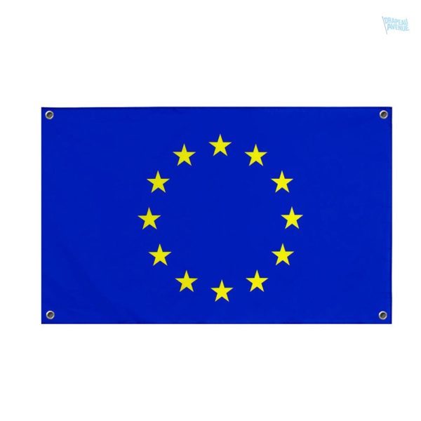 Drapeau de l'Union Européenne avec 4 œillets de fixation