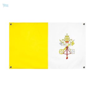 Drapeau Vatican 4 œillets, drapeau officiel avec fixation pratique
