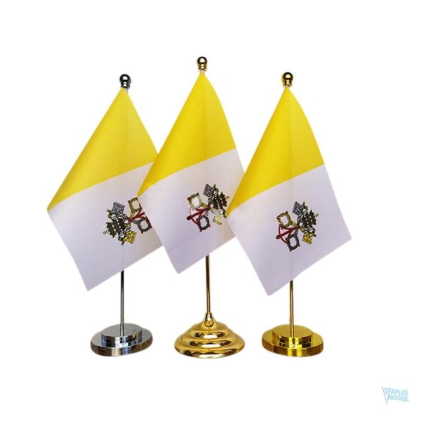 Drapeau Vatican de table en tissu aux couleurs officielles