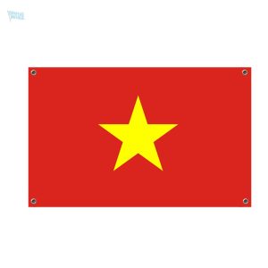 Drapeau du Vietnam avec 4 œillets pour un affichage facile