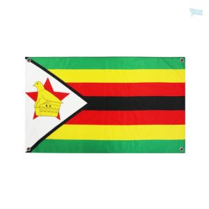 Drapeau Zimbabwe avec 4 œillets pour affichage extérieur