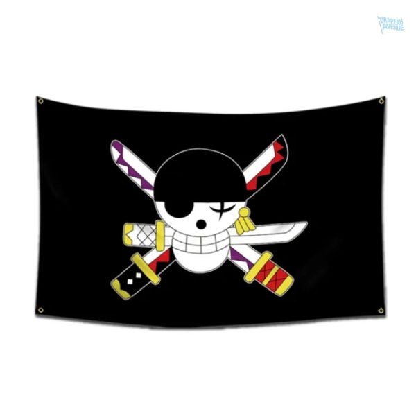 Drapeau One Piece avec le personnage Zoro