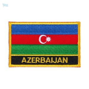 Ecusson drapeau Azerbaïdjan en tissu coloré