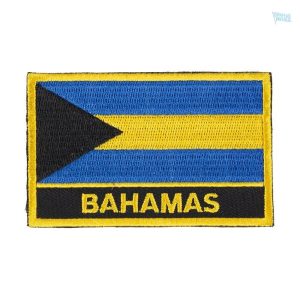 Écusson drapeau Bahamas coloré et distinctif