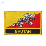 Ecusson drapeau du Bhoutan, symbole national distinctif