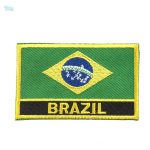Ecusson drapeau Brésil en tissu aux couleurs vives