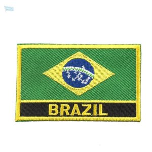 Ecusson drapeau Brésil en tissu aux couleurs vives