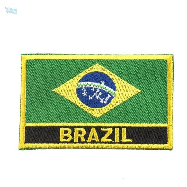 Ecusson drapeau Brésil en tissu aux couleurs vives