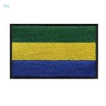 Écusson drapeau du Gabon, symbole national coloré