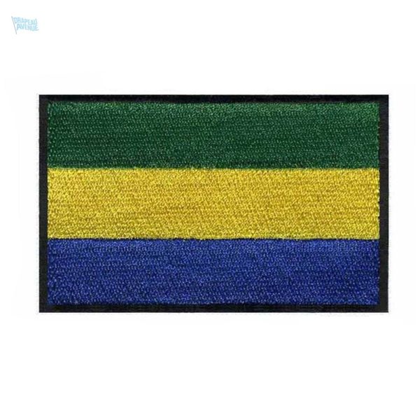 Écusson drapeau du Gabon, symbole national coloré