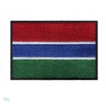 Ecusson drapeau de la Gambie en tissu coloré
