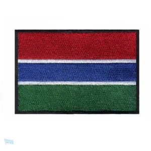 Ecusson drapeau de la Gambie en tissu coloré