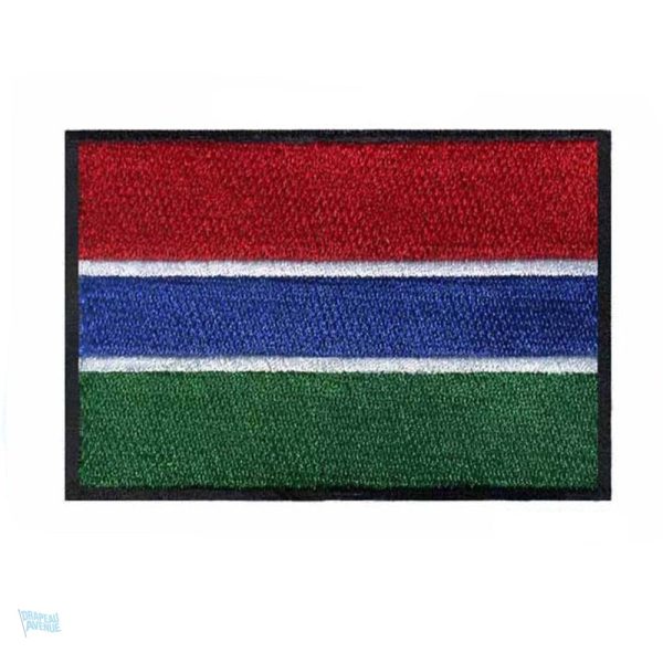 Ecusson drapeau de la Gambie en tissu coloré