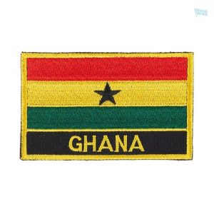 Écusson drapeau du Ghana en tissu coloré et résistant