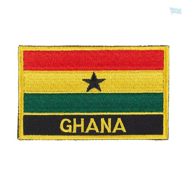 Écusson drapeau du Ghana en tissu coloré et résistant
