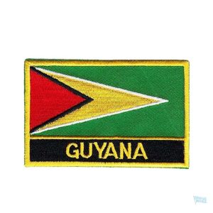 Ecusson drapeau du Guyana avec design coloré et distinctif