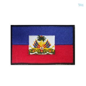 Ecusson drapeau Haïti, emblème national coloré et distinctif