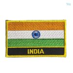 Ecusson drapeau Inde, symbole national en tissu brodé
