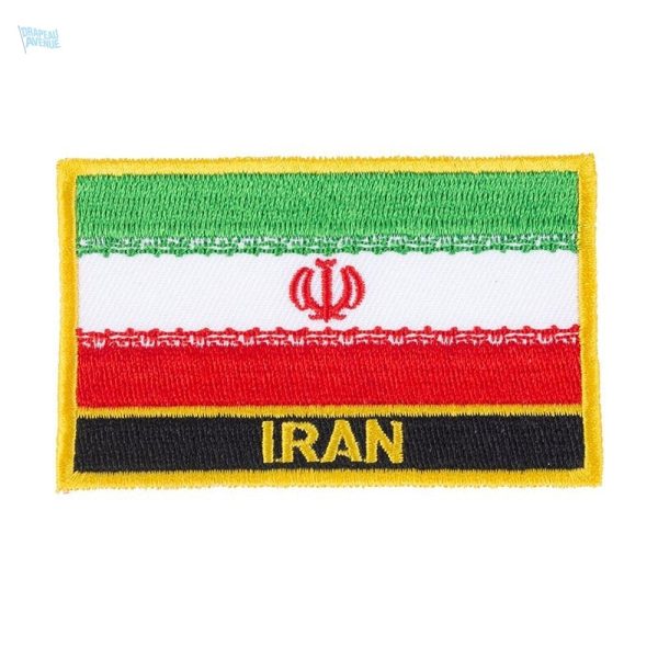 Ecusson drapeau Iran, symbole national en tissu