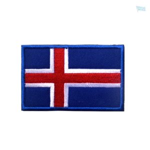 Ecusson drapeau Islande en tissu aux couleurs nationales