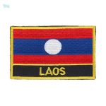 Écusson drapeau du Laos en tissu coloré
