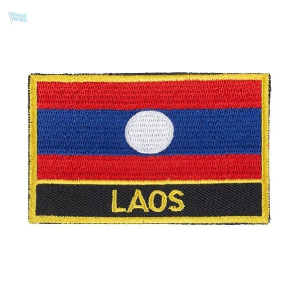 Écusson drapeau du Laos en tissu coloré
