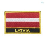 Ecusson drapeau Lettonie, symbole national en tissu