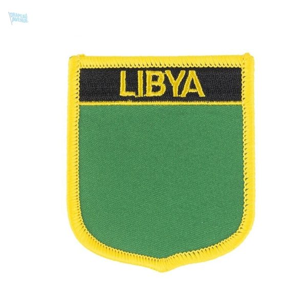 Écusson drapeau Libye vert, symbole national distinctif
