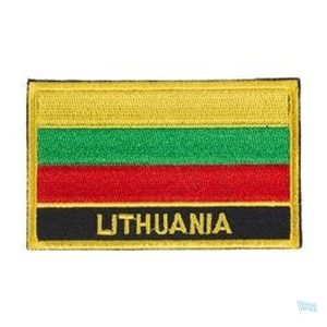 Ecusson drapeau Lituanie, symbole national coloré