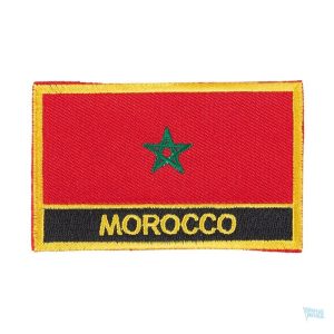 Ecusson drapeau Maroc en tissu, symbole national vibrant