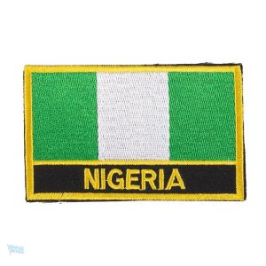 Ecusson drapeau Nigeria, symbole national en tissu