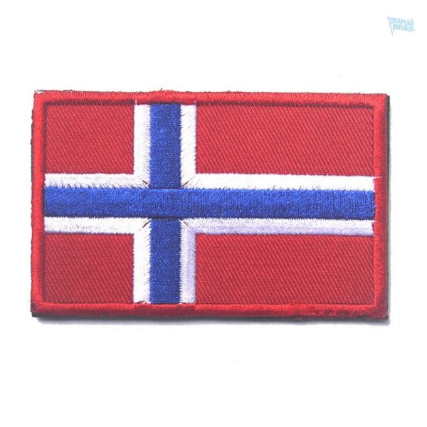 Écusson drapeau Norvège en tissu brodé