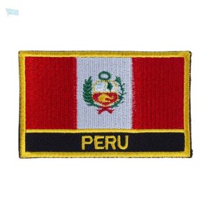 Écusson drapeau du Pérou, symbole national coloré