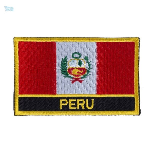Écusson drapeau du Pérou, symbole national coloré